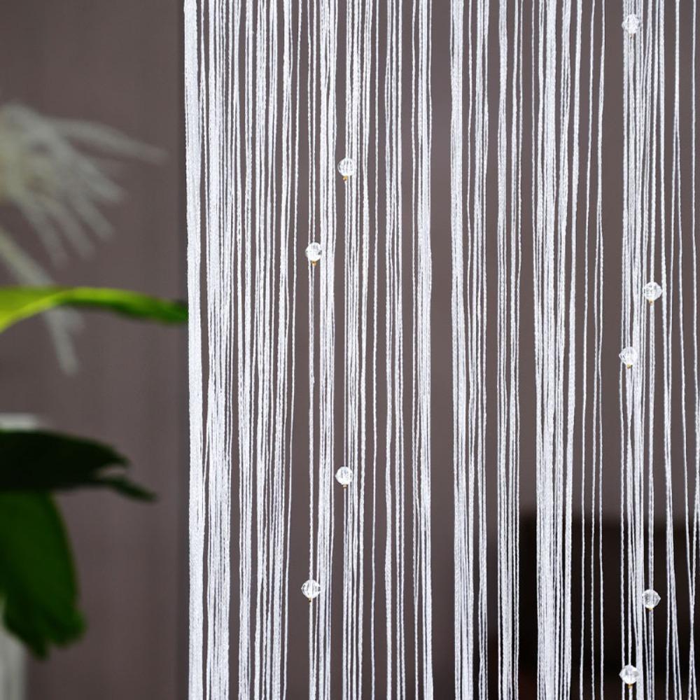 Solid Color Door Curtain Shiny Tassel Window Curtain Retro Crystal Beads String Curtain  Home Decor