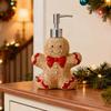 Christmas Soap Dispenser Christmas Kitchen Decor Gingerbread Man Soap Dispenser with Tray for Home Indoor Decorations