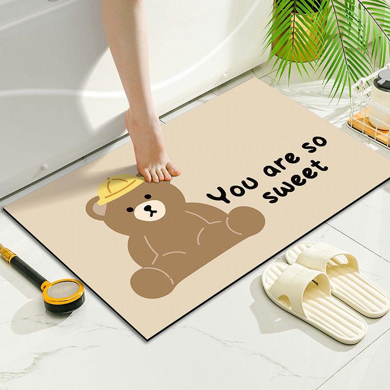 Cartoon Cute Door Mat Toilet Bathroom Door Absorbent Non-slip Foot Mat Door Mat Bedroom Entry Carpet