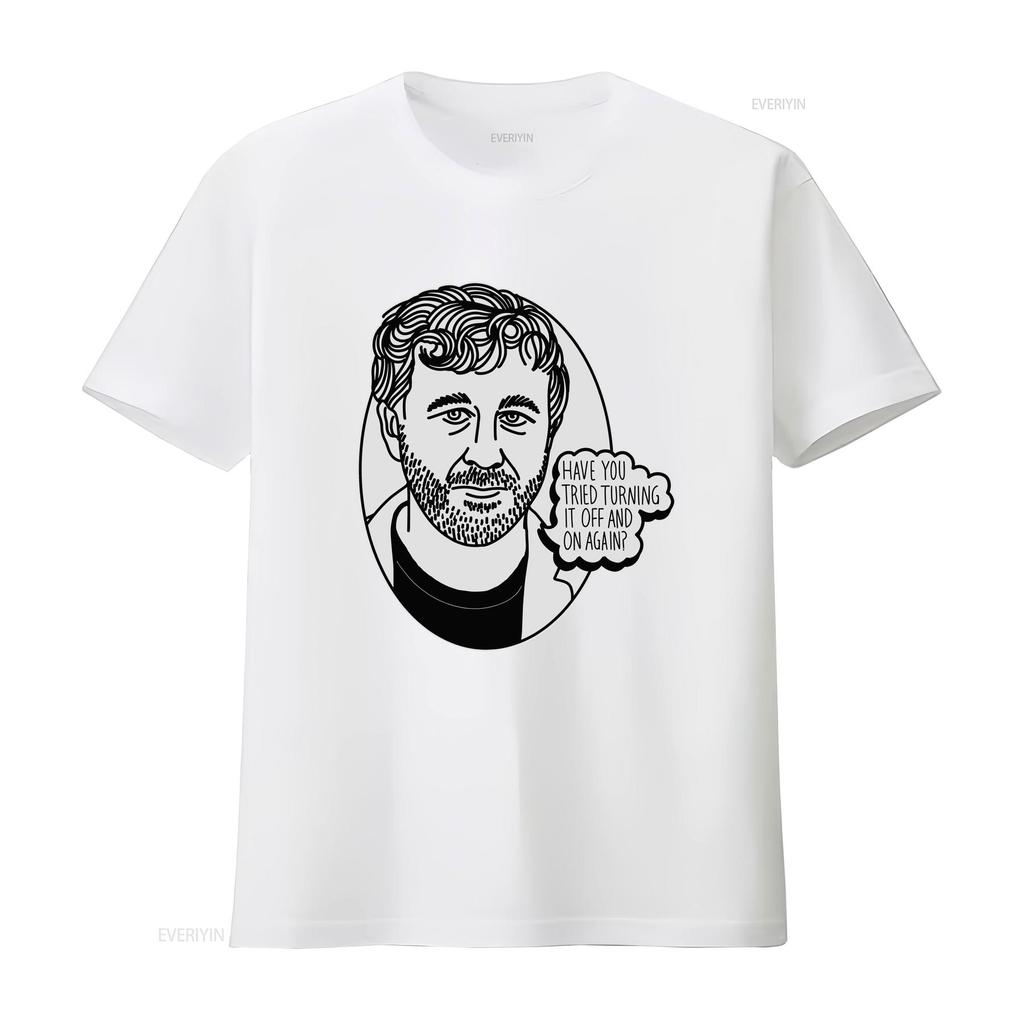 Cult Relevant IT Crowd T Shirt Roy Have You Tried Turning Off and On Again vintage Washed streetwear designer clothes Versatile