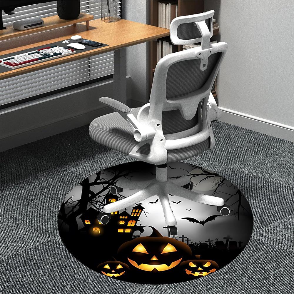 1pc Halloween Decorations Chair Carpet for Office Non-Slip, Machine Washable Rug for Office, Room - Holiday Decor, Machine Made yy251016073