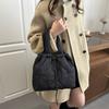 Fashionable Cotton-padded Jacket, Embroidered Single-shoulder Bag, Large-capacity Casual Tote Bag, Pleated Bucket Bag