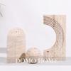 Wabi-Sabi Modern Travertine Sphere Ornament for Home or Hotel Decor