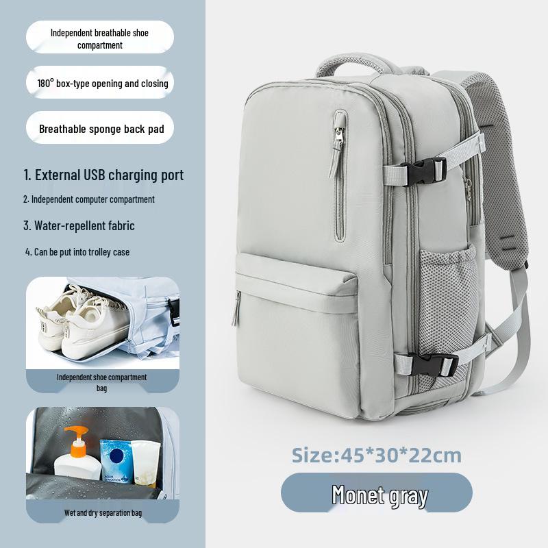 Expandable Travel Backpack with Shoe Compartment and Wet/Dry Separation for Men and Women - Perfect for Short Trips and Business Travel