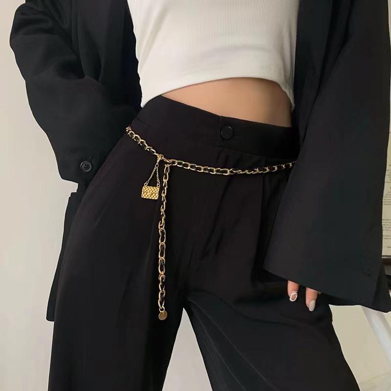 Waist Chain, Metal Bag, High-end Decorative Suit Sweater, Chain, Women's Dress with Thin Belt Pants
