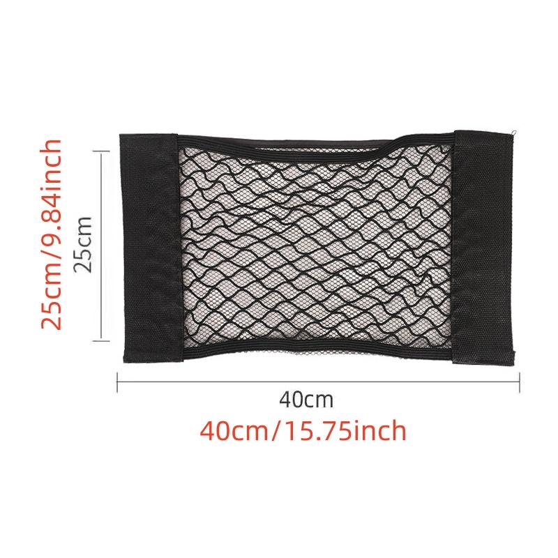 Elastic Storage Net Pocket Home Kitchen Cabinet Door Adhesive Sundries Bags Trunk Pocket with Nylon Fastener Tape Car Organizer