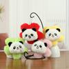 Charming Panda Plush Keychain With Vibrant Flower Accents Ideal For Bag Accessories