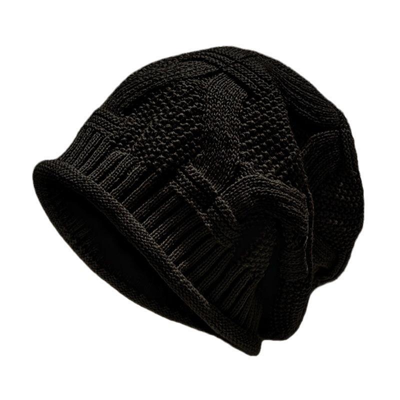 Autumn/Winter Women's Rolled Edge Loose Knit Wool Hat