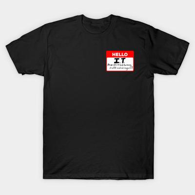 Men Black Print T-shirt Hello It No-Cut Heat Transfer Print Cotton Tshirt