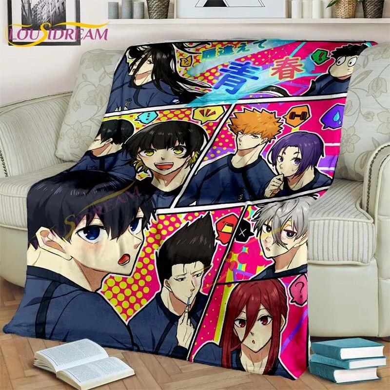 Anime Blue Lock Blanket 3D Cartoon Flannel Blanket Chigiri Hyoma Isagi Yoichi Blanket for Bed Sofa Child Adult Blanket Boy Gifts