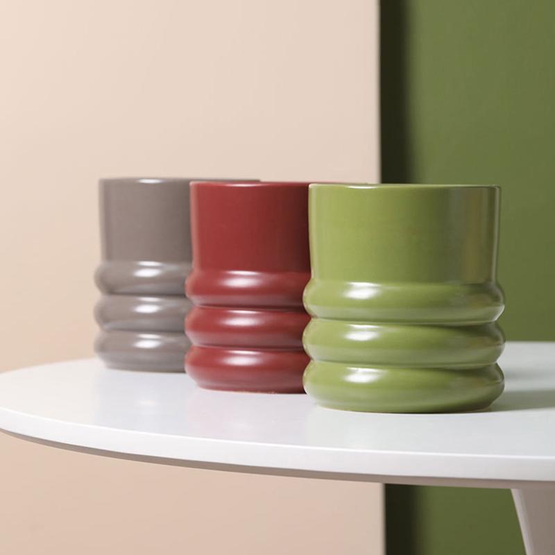 Ghiveci de flori cerc creativ, oală suculentă, vas de ceramică, decorare pentru acasă, ornamente de birou, decorare pentru grădină, vas de plante bonsai