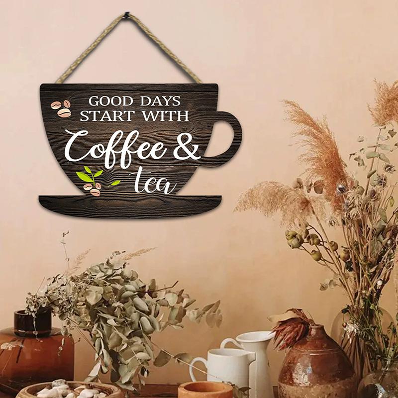 Kawa Herbata Drewniane Znaki Rustykalne Amerykańskie Znaki Dekoracja Kawiarni Kawiarni Baru Kawowego Do Kuchni Jadalni Domu Świąteczna Dekoracja Ściany Drewniana