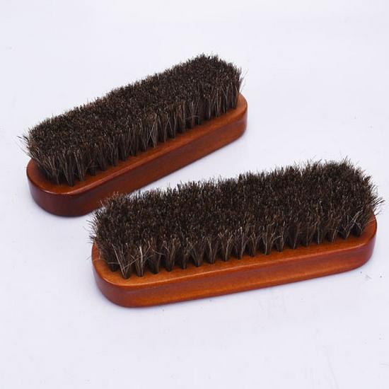 Horsehair Shoe Brush for Raw Wood, Leather, Suede, and Shoe Polish