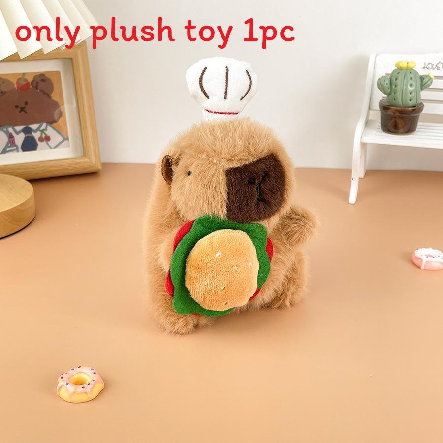 Capybara Cartoon Chef Plush Doll Children Toys Keychains Backpack Decoration