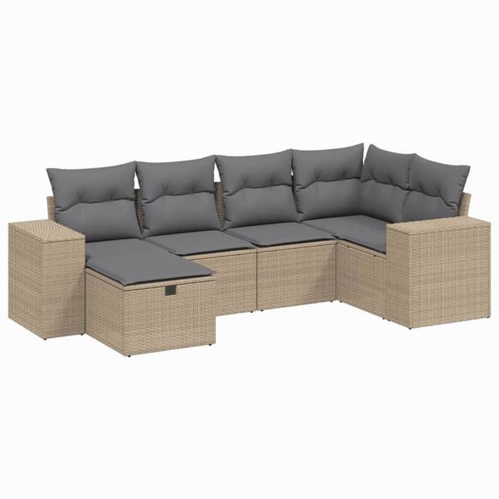VidaXL Garden Lounge Set with Cushions 6 Pcs, Patio Sofas, Patio Furniture Set, Outdoor Furniture, Mix 3264415