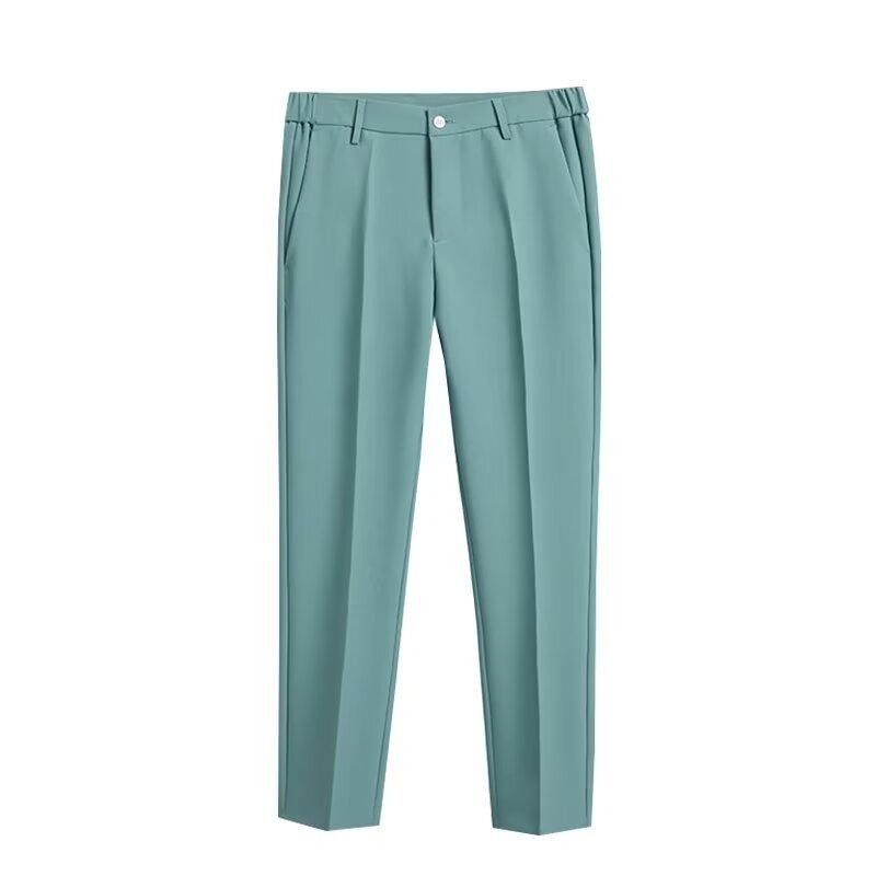 New Korean version of small trousers men's suit pants spring and autumn and summer drape men's pants slim straight casual long pants trend