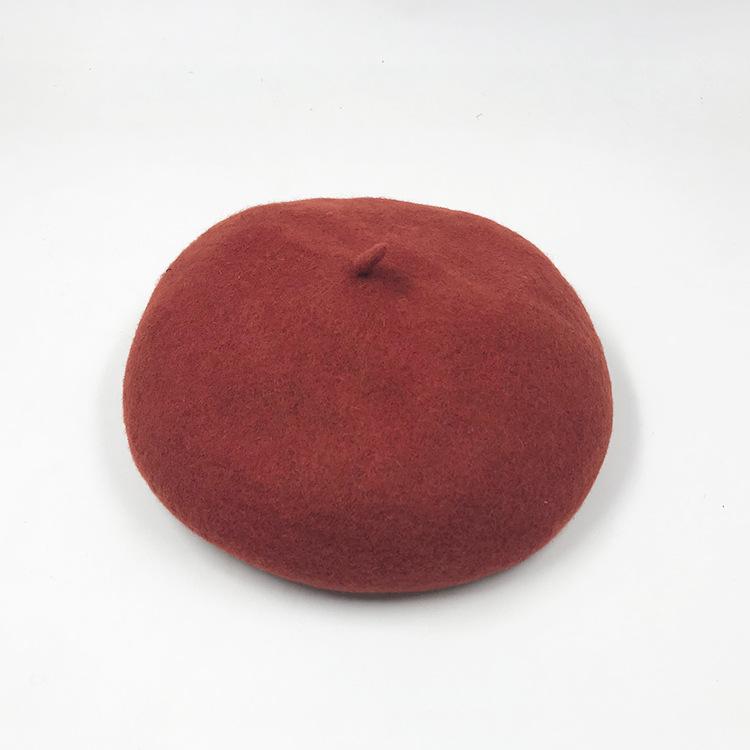 Autumn and winter versatile wool hat beret women's pumpkin hat retro woolen painter hat bud hat tide