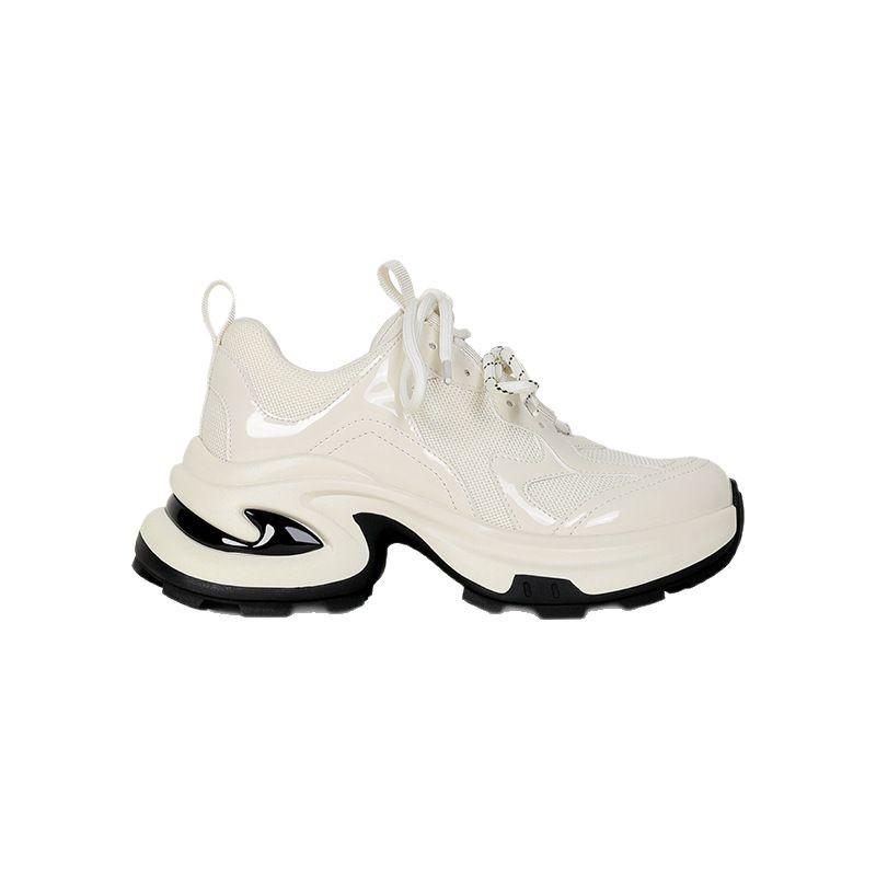 Height increase 7.5cm~ Height increase cross flower platform dad shoes women's spring new breathable running shoes casual sports shoes