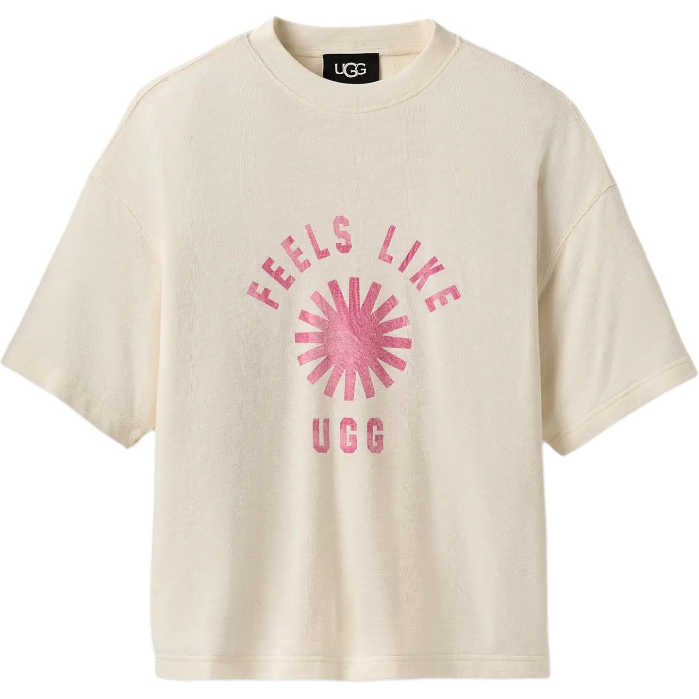 UGG Loose Fit Round Neck Printed Short Sleeve T-Shirt Unisex Tops 1175129-LWD M