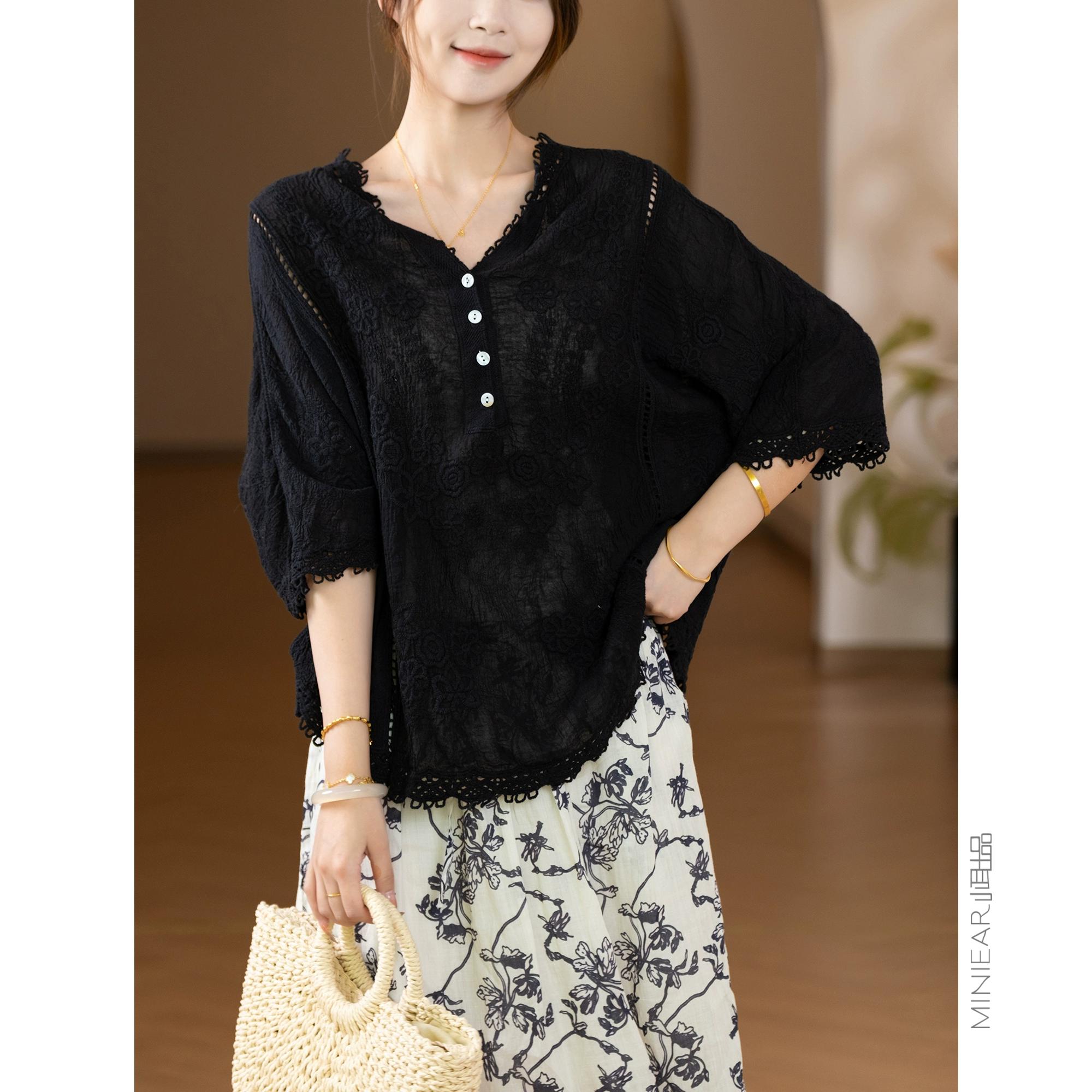 

Dimanaf Летняя женская футболка с V-образным вырезом и рукавами «летучая мышь», базовая кружевная, новая модная, кружевные футболки, повседневная свободная желтая футболка One Size