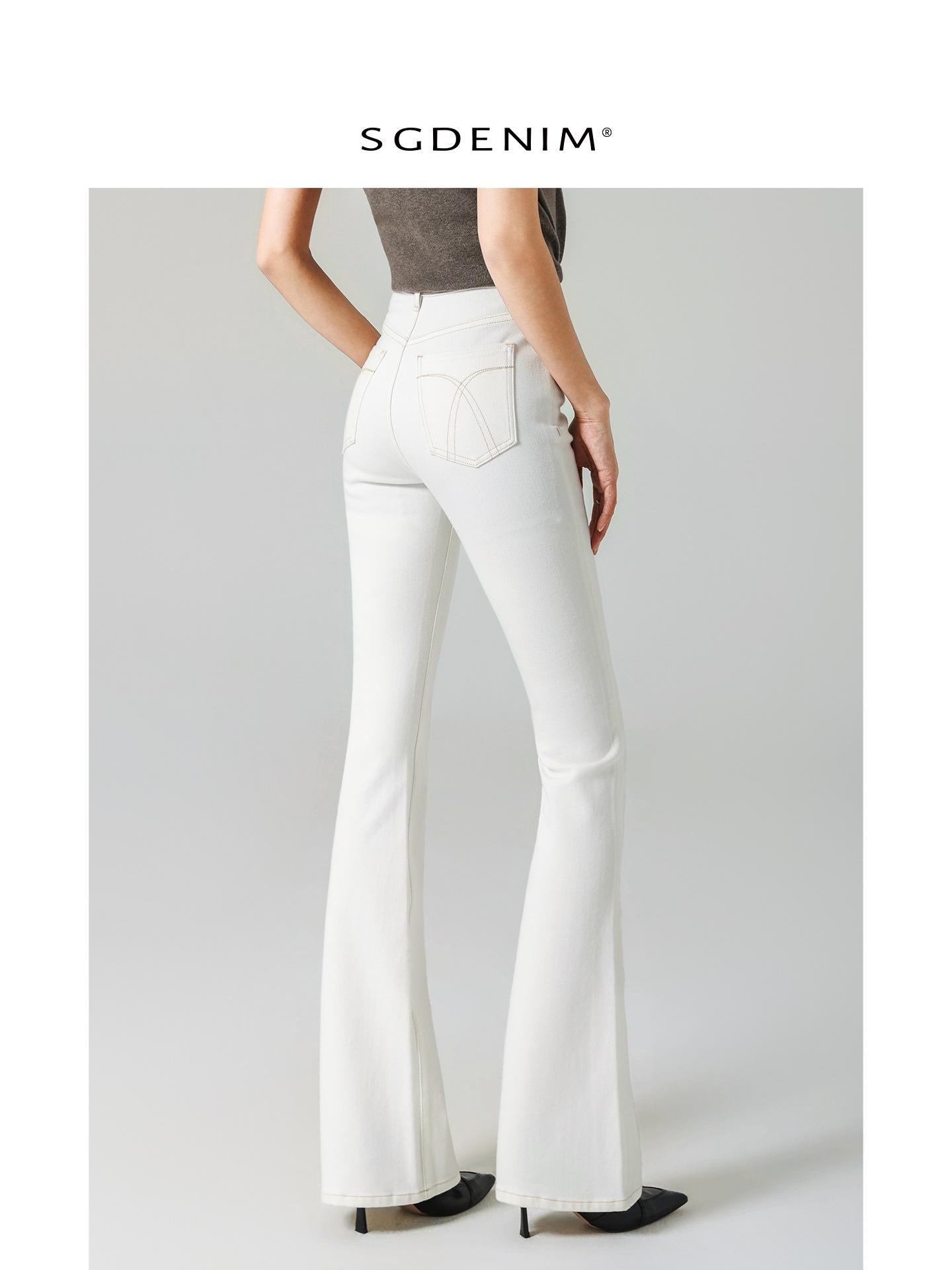 

Spring White Light High-Waisted Flare Jeans for Women, Size 26 - Slim Fit with Hip-Lifting, Four-Way Stretch, White for a Slimming Effect Size 29 (117-127 lbs)