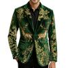 Men's Printing Corduroy Warm Pocket Suit Jacket Cardigan Men's Casual Suit