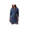 Denim Pointed Collar Casual Comfortable Button Long Sleeve Dress Women Dress 47C671G-NA6