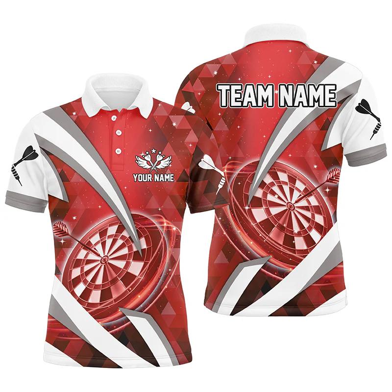 Polo Grafiche Trend Darts da Uomo Moda Estiva Nome Personalizzato Stampa 3D Polo Sportiva Casual Oversize Uniformi di Squadra