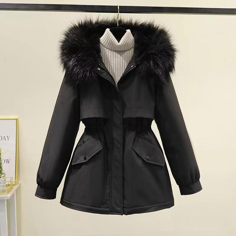 Pie overcome the new winter loose velvet thickened cotton-padded coat women's small cotton-padded jacket tooling jacket