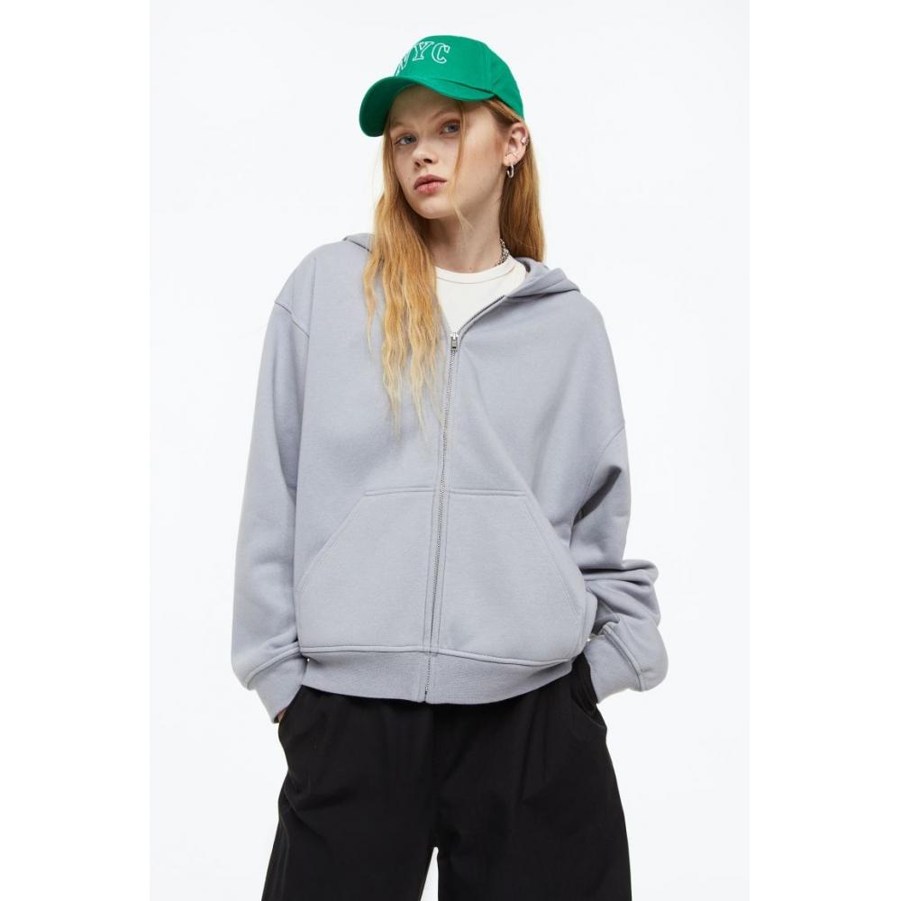 H&M oversized zipup hoodie light gray günstig kaufen — Preis