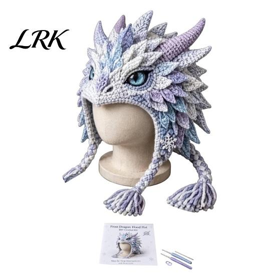 DIY Craft Project for Kids Animal Hood Hat Crochet Kit, Earflap Weekend Cute Kit Beginners, Handmade Winter Headwear Soft Yarn Making