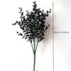 Halloween Black Artificial Plant Vine Eucalyptus Persian Fern Leaf Plastic Fake Flower Grass Home Party Garden Decor Photo Props