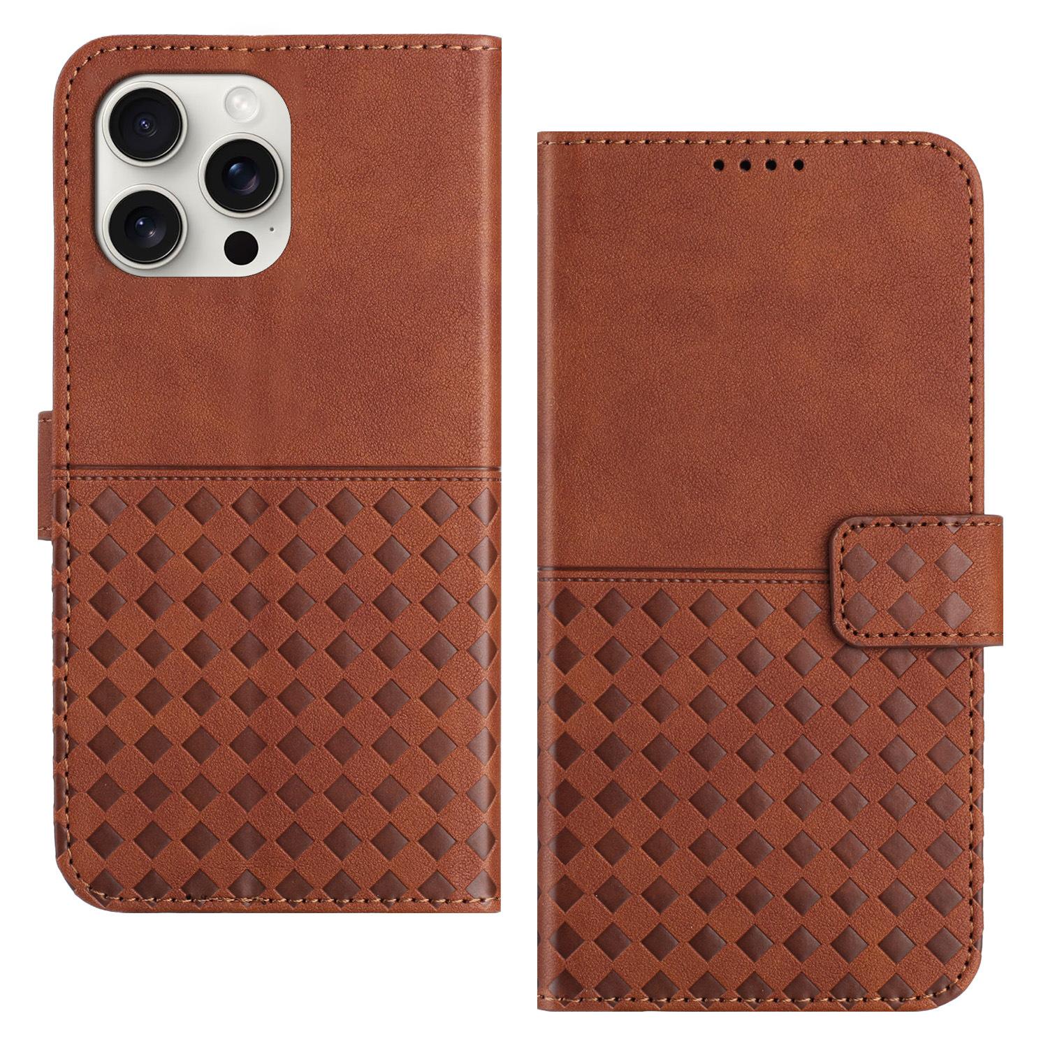 

Подходит для iPhone 16 Pro Flip Anti Drop Protective Case + Wallet Style Multi Card Pocket Phone Case IPhone+13+Pro коричневый