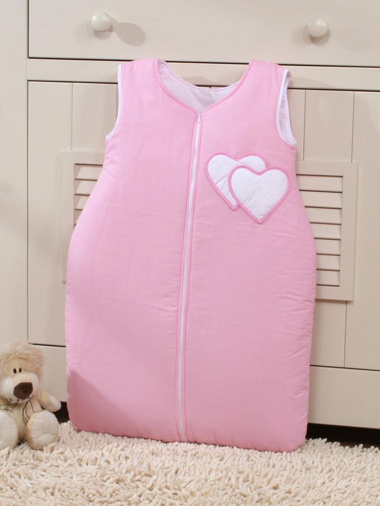 Cotton Sleeping Bag for Children 6-12 Mcy Tog 2.5 Year-Round Insulated Hearts Pink