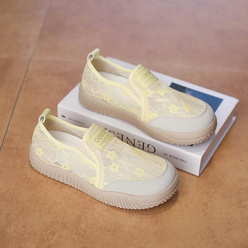 Women's Platform Mesh Sneakers Summer Sports Flat Shoes Workout Gym Running Shoes Breathable Slip-On Walking Shoes Casual Tennis Sneakers for Women