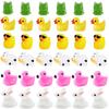 50 Stück Mini-Harz-Enten, Mini-Frösche, Kuh, Mini-Harz-Flamingo-Enten, Mini-Harz-Enten mit Brille für DIY-Bastelarbeiten, Garten-, Heimdekoration