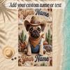 Pug Theme Soft Beach Towel Personalized Custom Name Text Towel Portable for Beach Pool Travel