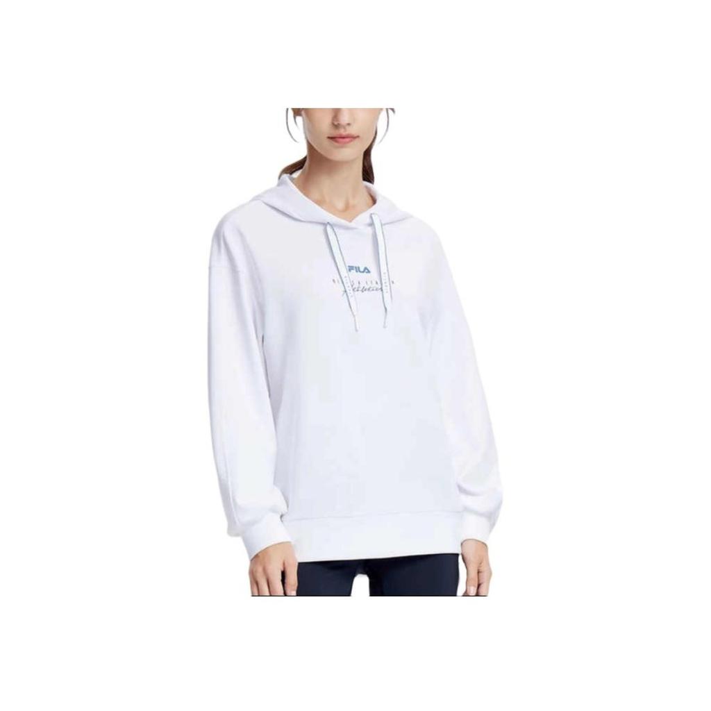 Fila 2023 Autumn New Casual Fashion Loose Knit Hoodie Sweatshirt Women Tops White A11W331206F-WT