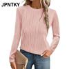 JPNTKY Women's Fashion Casual Long Sleeve O-Neck Blouses & Shirts