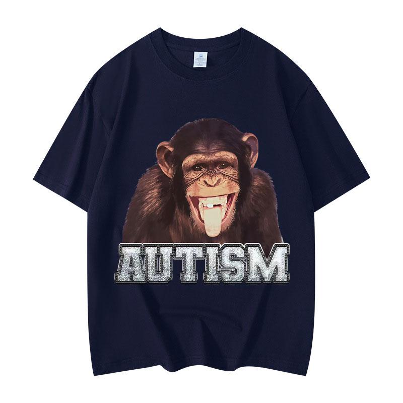 Autismus Opice Vtipné Grafické Tričko Pánské Dámské Oblečení Vysoce Kvalitní Módní Tričko Letní Ležérní Krátký Rukáv Prodyšný Top