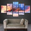 Artă de perete Tablouri pânză Decorare HD Printuri moderne 5 bucăți Munte și nor alb Poze cu peisaje abstracte Poster modular fără cadru