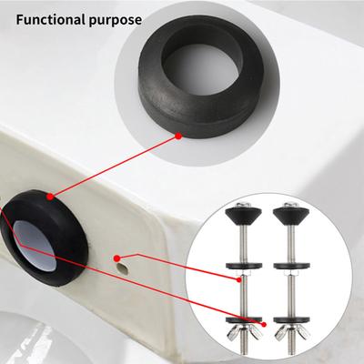 Universelles Toilettensitzschrauben-Set Wasserdichte Edelstahlschraube für Toilettensitz mit Gummischeibe und Flügelmutter Langlebig