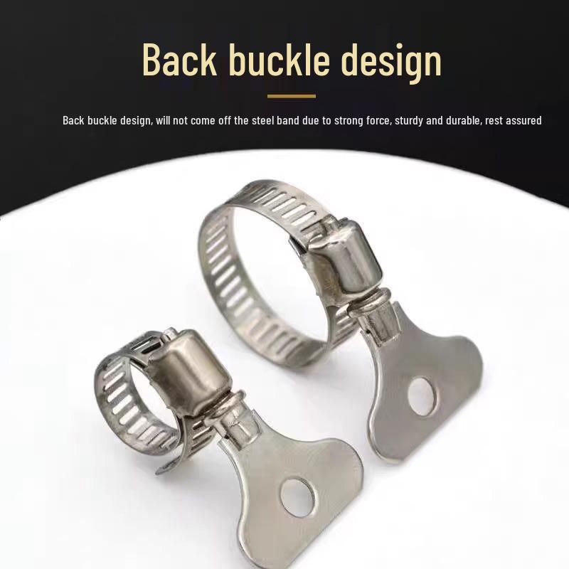 Stainless Steel Water Pipe Clamp with Handle - Hose Connector & Fixing Clip