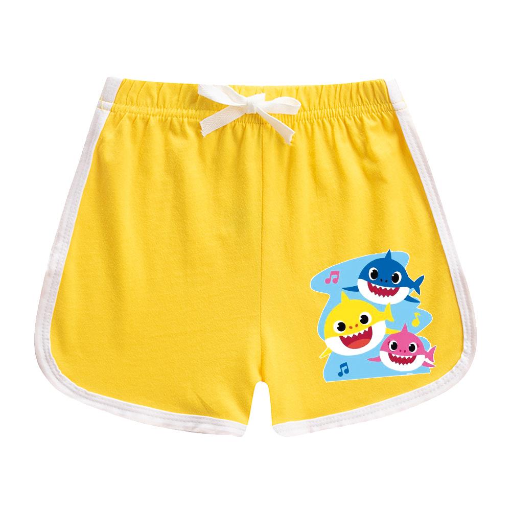 Kids' Baby Shark Summer Set 2024: Pure Cotton Cartoon T-Shirt & Shorts, Two-Piece Set