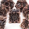 7 Pcs Copper Black Lotus Flower  Metal Dice Solid Metal Polyhedral Dice Set Suitable for Role-Playing RPG  Board Game Card Game
