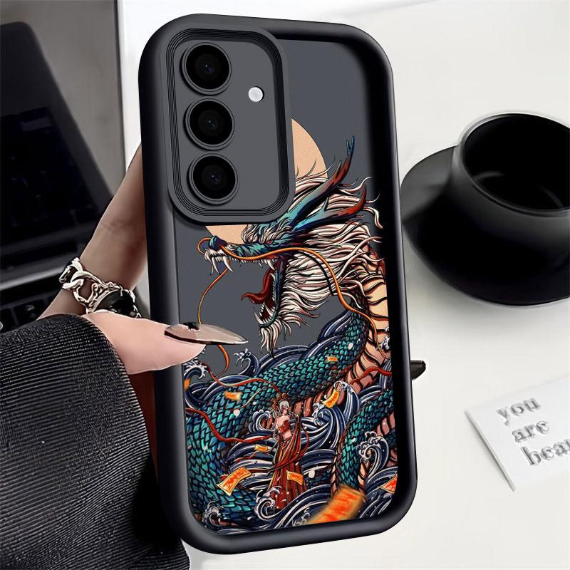 Phone Case For Samsung S26 S25 S24 S23 S21 S20 Ultra Cool Tiger Dragon Cloud Pattern Funda For Galaxy S25 S24 FE S26 Plus Cover