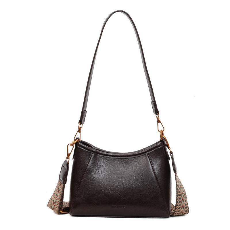Premium Retro Small Bag Women'S Fashion Fashion Wide Shoulder Strap Messenger Bag Commuter Versatile Single Shoulder Armpit Bag