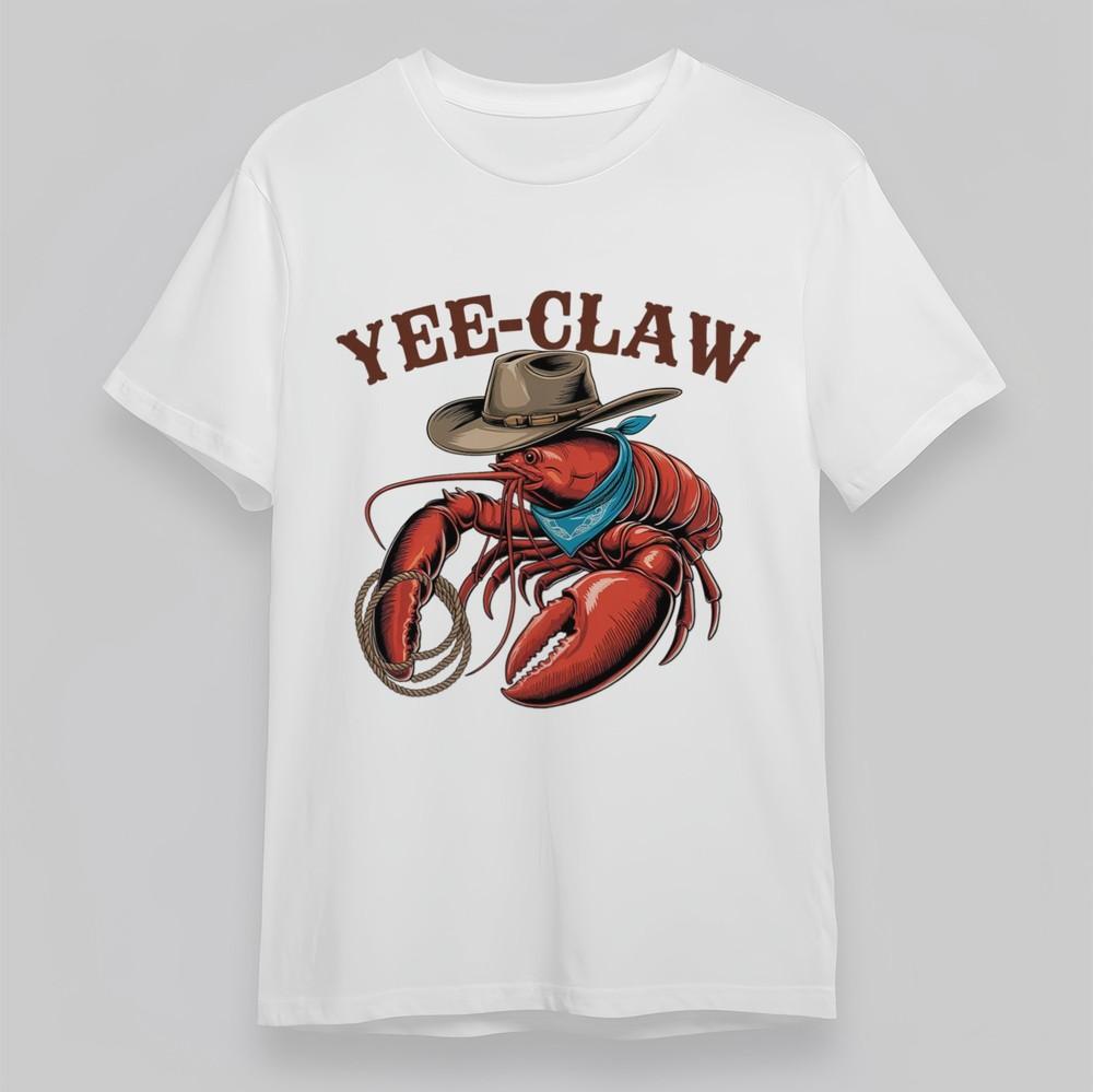 

Women s Plus Size Classic T-Shirt Yee Claw Cowboy Style Lobster Graphic Tee USA S