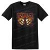 Skull Design T Shirt Graphic Tee with Horns for Rock Music Lovers