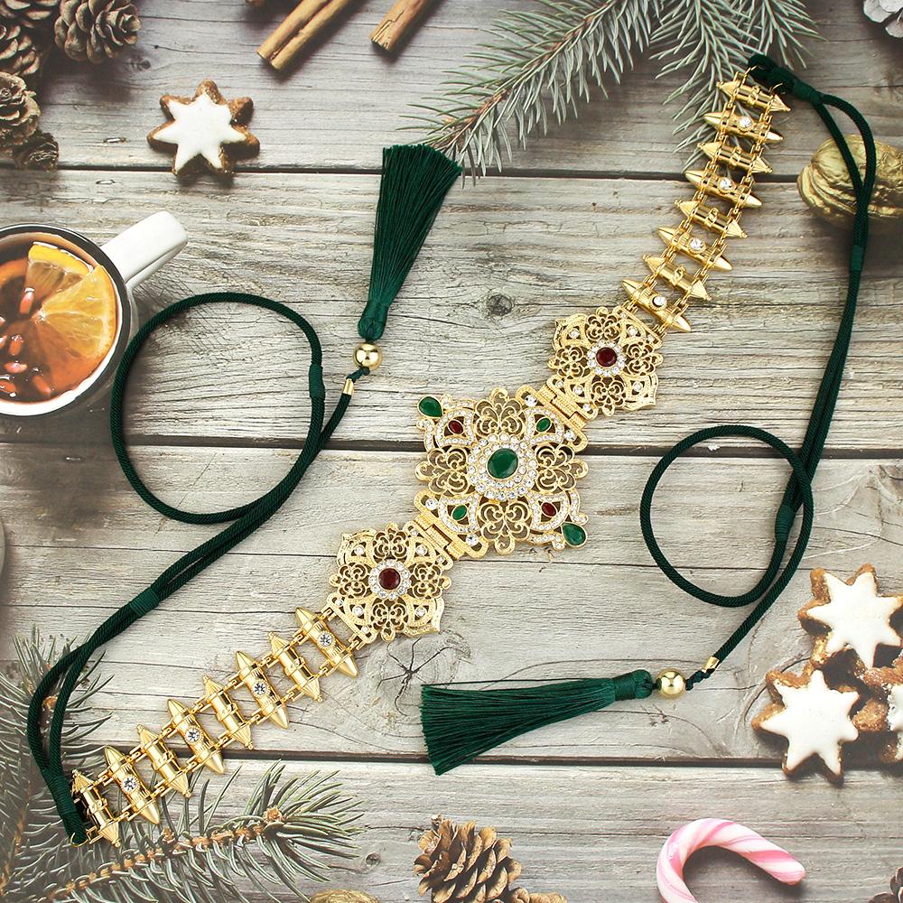 Bijuterii Mireasa De Dama Chic Culoare Aurie Lant In Talie Cu Franjuri Accesorii